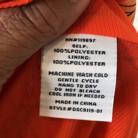 NWT Collective Concepts Womens Orange Floral One Shoulder Dress SIZE SMALL - Picture 9 of 9